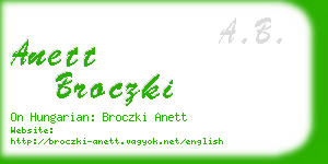 anett broczki business card